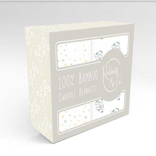 Creative packaging with the title 'Bamboo Swaddle Blanket Box'