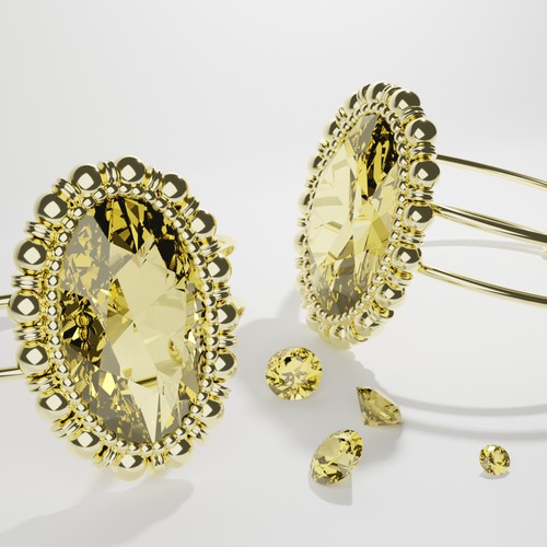 3D rendering design with the title 'Jewelry design'