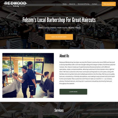 Design with the title 'Redwood Barbershop Design'