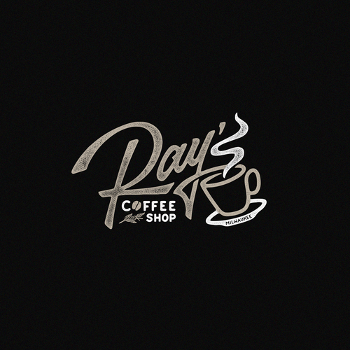 Hand-lettered logo with the title 'Ray's Coffee'