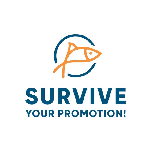 Fish design with the title 'Logo Design for Survive Your Promotion! - Management Training'