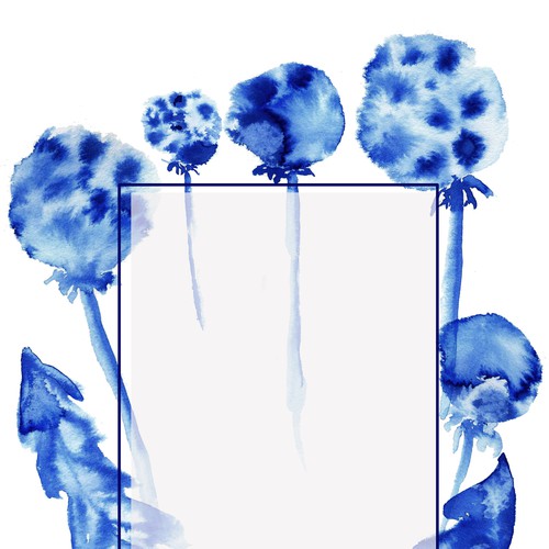 Monochrome illustration with the title 'Entry for wedding cards contest'