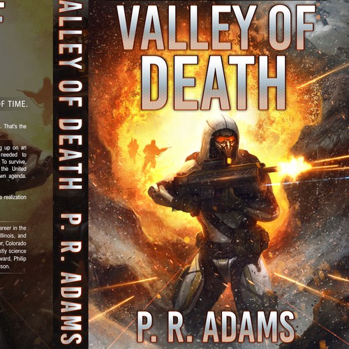 War book cover with the title 'Book Cover Design for P.R. Adams "Valley of Death"'