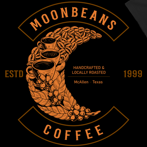Coffee t-shirt with the title 'Moonbeans coffee'