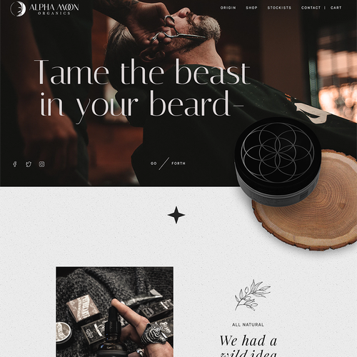Men design with the title 'Alpha Moon - Beard Care'