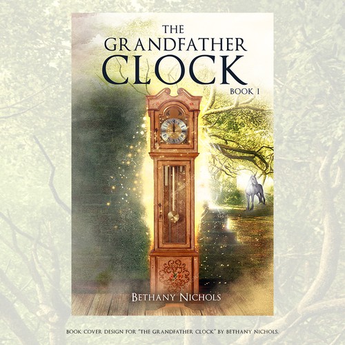 Clock design with the title 'Book cover design for a fantasy series book '