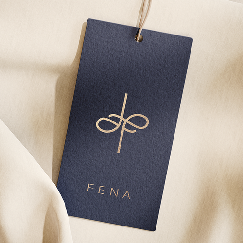 Timeless logo with the title 'Flowing Elegance: Fena Monogram Design'