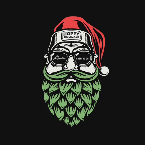 Hop design with the title 'Haywire Hoppy Holidays T-shirt'