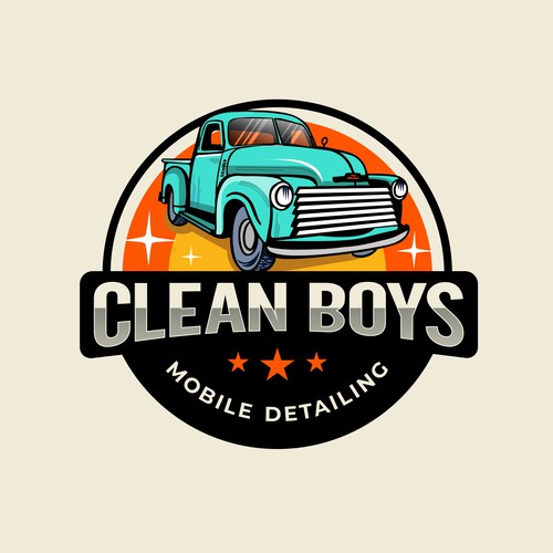 Carwash logo with the title 'Clean Boys'