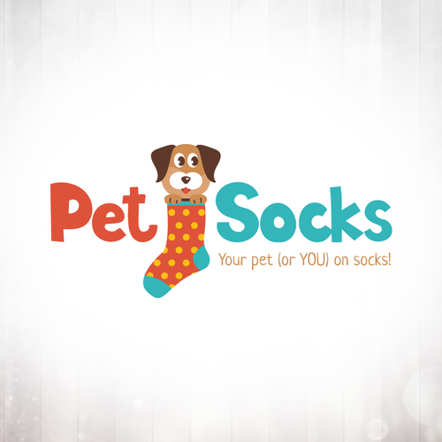 Sock design with the title 'Dog in a Sock Logo Design'