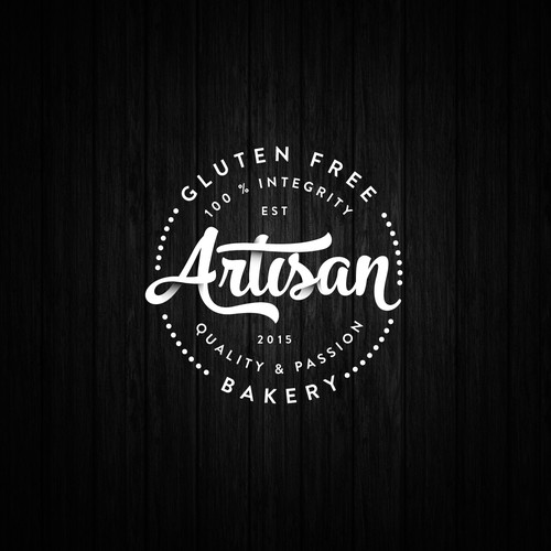 Script design with the title 'Artisan Bakery Logo Proposal'