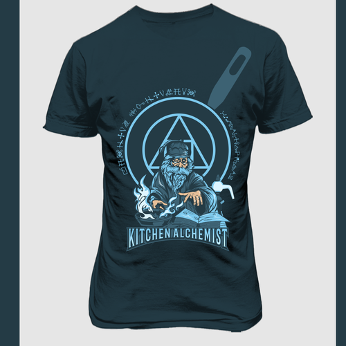 Vector art t-shirt with the title 'TSHIRT DESIGN FOR Kitchen Alchemist'