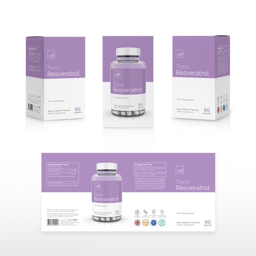Pills packaging with the title 'Packaging Design for a Dietary Supplement'