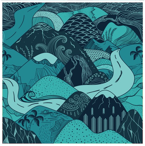 Mountain artwork with the title 'fabric pattern '