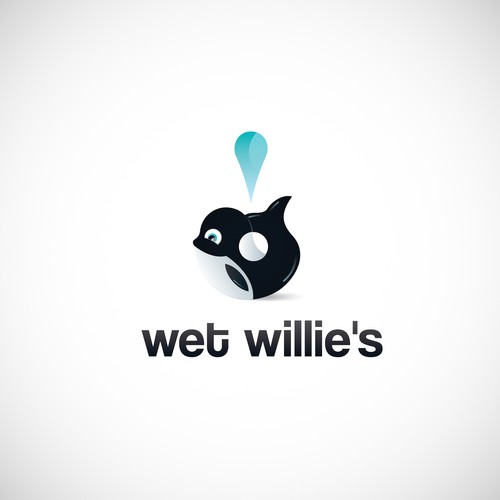 Orca design with the title 'Wet Willie's Logo Design'