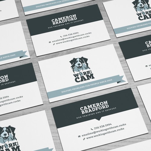 Mouse design with the title 'Business Card Design for 'Work with Cam''