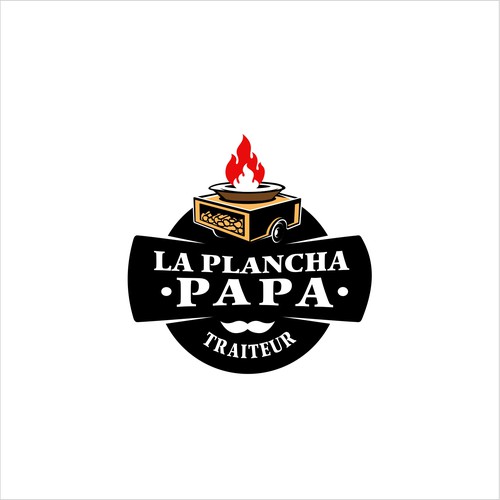Delicious logo with the title 'La Plancha Papa '