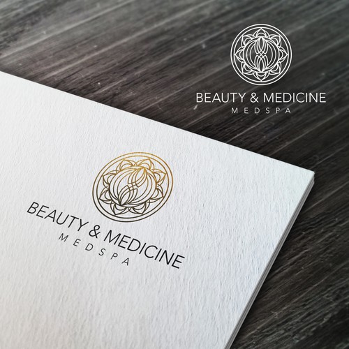 Elegant design with the title 'Beauty & Medicine Medspa logo'
