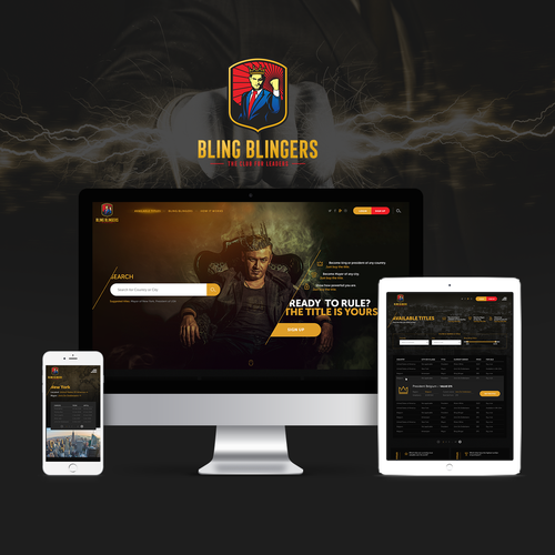 King design with the title 'Website & UI/UX for new online game'