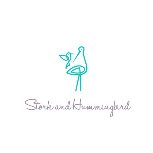 Hummingbird design with the title 'Stork and Hummingbird'