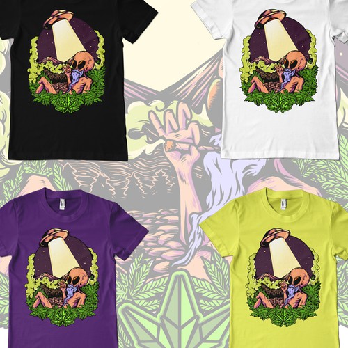 Alien t-shirt with the title 'Alien weed'