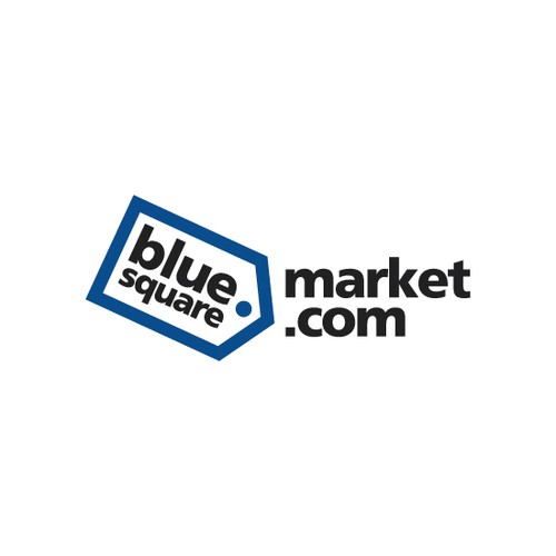 Tag design with the title 'Create a captive logo for an online shopping site called Blue Square Market'
