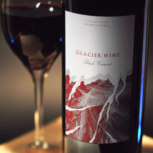 Simple label with the title 'r e d /// GLACIER'