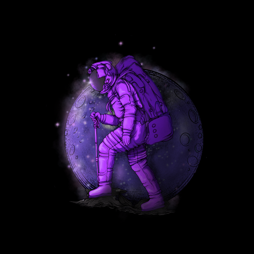 Space t-shirt with the title 'Astronout'