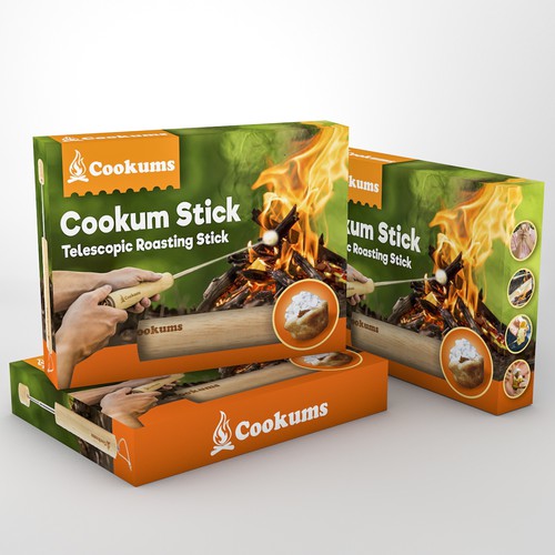 Eye-catching packaging with the title 'Playful package design for Cookum Stick'