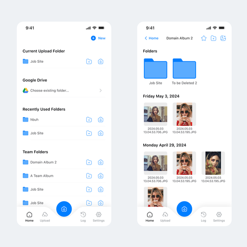 Storage design with the title 'Cloud Storage Mobile App UI/UX Design'