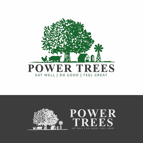 Brush pen design with the title 'Trees Logo'