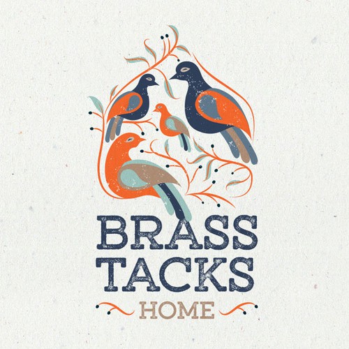 Ornament design with the title 'Logo design for Brass Tacks Home'