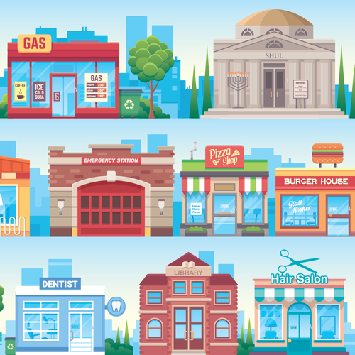 Background design with the title 'Safety City Backdrop'