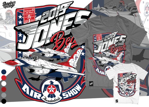 Automotive t-shirt with the title '2019 Jones Beach AirShow '