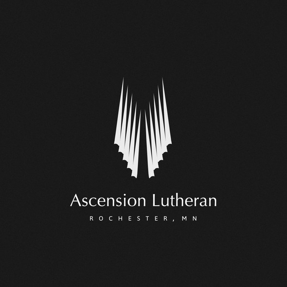 Abstract church logo with the title 'Abstract, artistic and evocative mark for a church community'