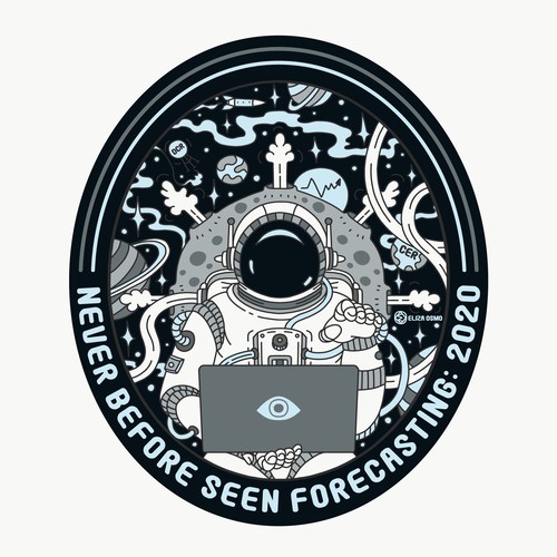 Planet design with the title 'Astronaut Sticker Design'