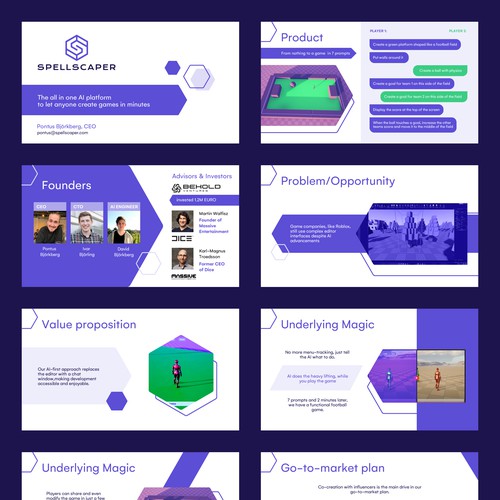 EPS design with the title 'Presentation template for Spellscaper'