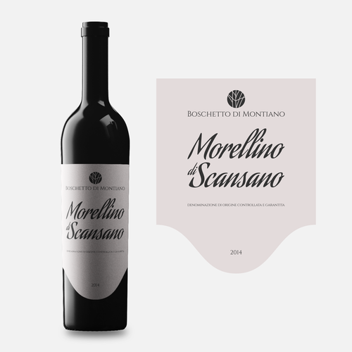 Branding label with the title 'Design di etichetta'