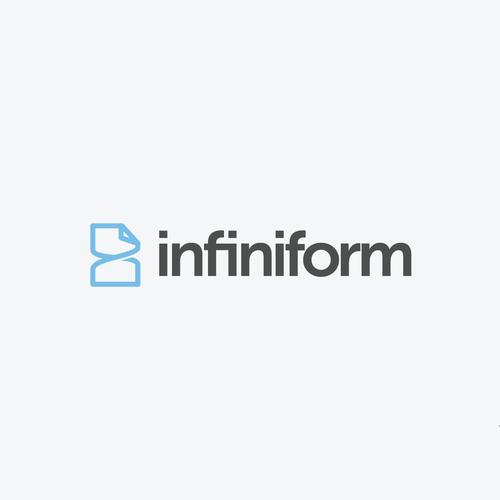 Infinity design with the title 'Create a distinctive logo for Infiniforms'