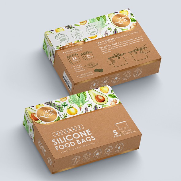 Bag packaging with the title 'package and Logo design'