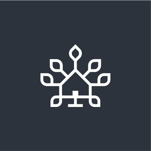 Cabin logo with the title 'Home Tree '