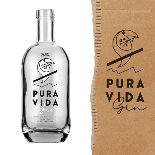 Gin packaging with the title 'Austrian Dry Gin Design'