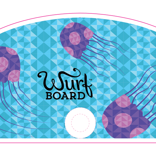 Ocean artwork with the title 'Ilustración para tabla de descanso'