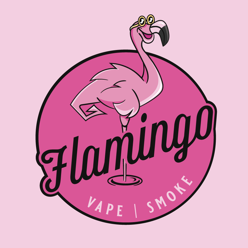 Big booty cartoon logo with the title 'Cool Flamingo'