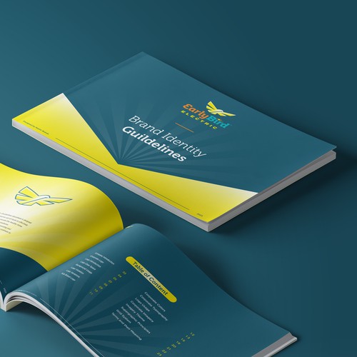 Font design with the title 'Brand Guide for Electrical Service'