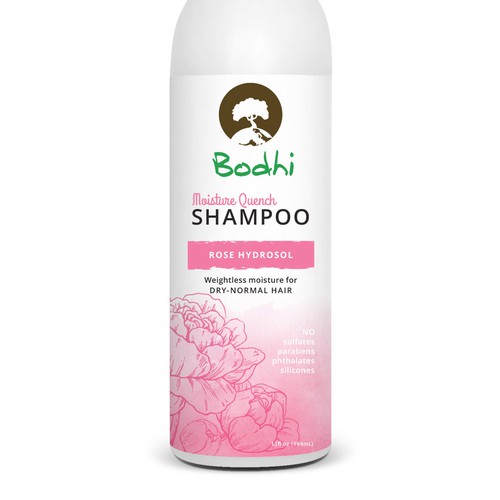 Rose label with the title 'Shampoo and Conditioner label'