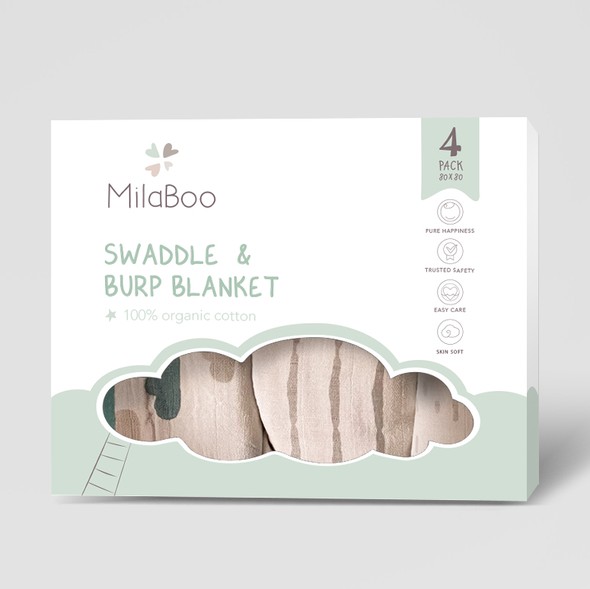 Care packaging with the title 'Package for blanket Milaboo'