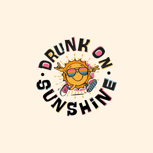Summer logo with the title 'Retro Sunshine logo for new merch company'