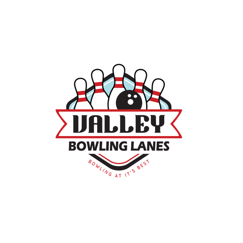 Bowling logo with the title 'Bowling Alley Logo Design'