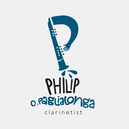 Handwritten logo with the title 'clarinetist logo'